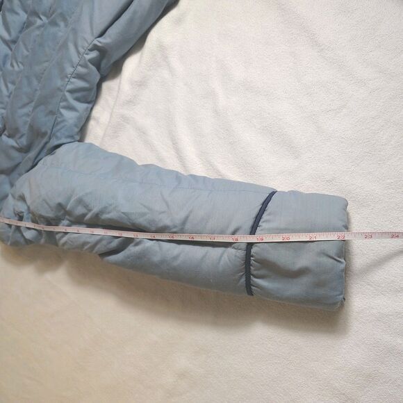 Vtg Woolrich Women's SMALL Long Puffer Coat Quilted Blue 80s 90s Retro Pastel - Picture 11 of 16